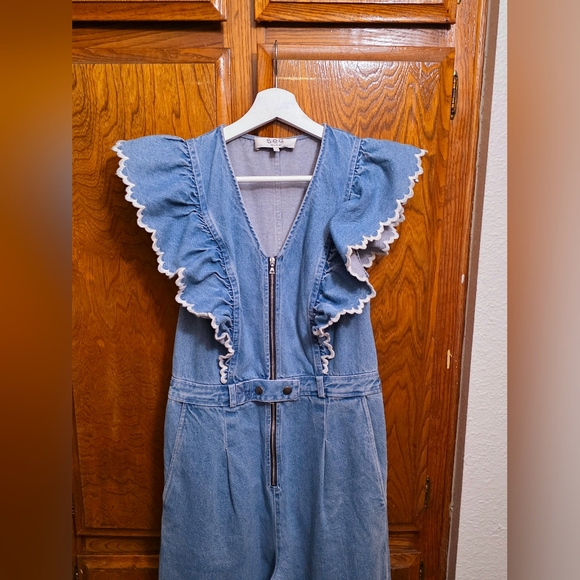 SEA NEW YORK Mara Ruffle Jumpsuit Size 2 - Picture 8 of 12